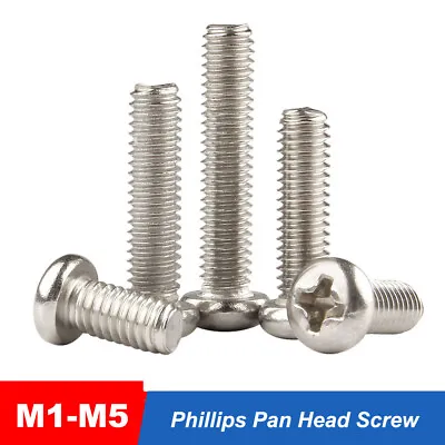 M1M1.2M1.4M1.6 M2 M3 M4 M5 Mini Small Micro Cross Phillips Pan Head Bolt Screw • $1.69