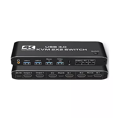 2 In 2 Out 2*2 1*4 HDMI KVM Switch Display USB 3.0 HDMI  With Keyboard Hotkey • $67.97