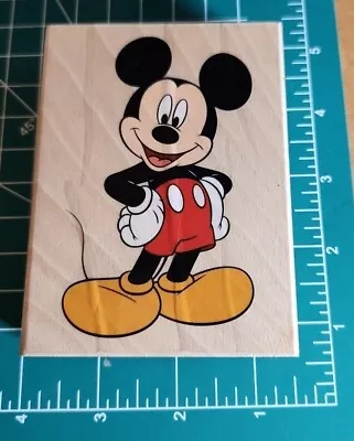 Disney: ALL NIGHT MEDIA Rubber Stamp.  MICKEY MOUSE  Large Great Rubber- • $12.99