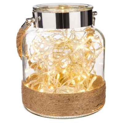 £8.95 • Buy Hanging Glass Jar Lantern Wedding Decoration Tea Light Candle Holder Home Garden
