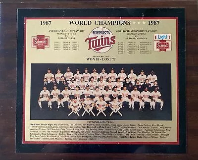 Awesome MN Twins 1987 World Series Champion Plaque • $30