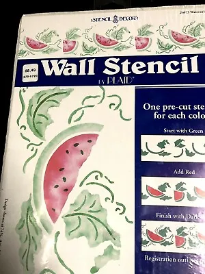 Watermelon Plaid Wall Stencil Decor  Vines ~ 26673 Decorating (sticks To Wall) • $7.19