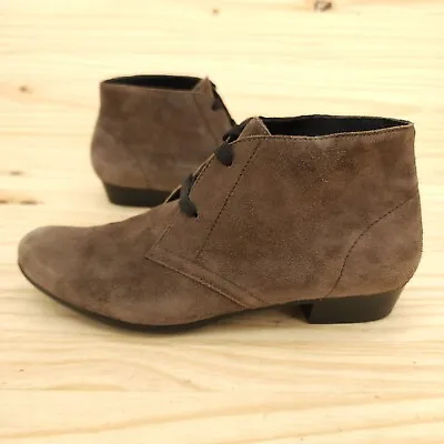 Munro Womens Ankle Boots Sz 8 Brown Suede Lace Up Comfort Office Chic Y2K Bootie • $29.94