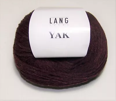 Lot Of 10 Balls Of LANG YAK & MERINO WOOL Worsted Yarn #772 0064 BURGUNDY • $99