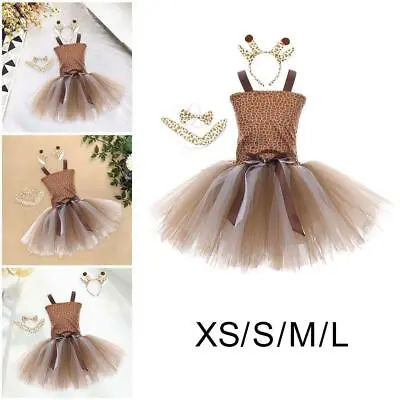 Baby Toddler Girls Giraffe Fancy Tutu Dress Costume Outfit Halloween Cosplay • £13.84