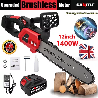 Electric Cordless Chainsaw Garden Tools 1400W Garden Trees Wood Cutting Battery • £26.95