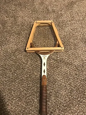 VINTAGE WILSON Jack Kramer PRO STAFF WOOD TENNIS RACKET W/Head Cover Made In USA • $24.95