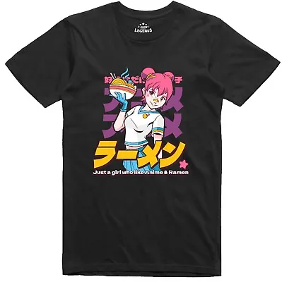 Mens Anime T Shirt Ramen Girl Manga Japanese Geek Regular Fit Tee • £11.99