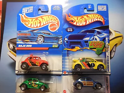 $23.95 • Buy Hot Wheels VW Volkswagen Beetle Baja BUG LOT 4 DAKAR RALLY FIRST EDITIONS KINGS