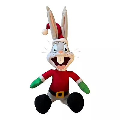 Vintage Bugs Bunny 1999 Christmas Santa Sitting Plush Looney Tunes 40 Cm • $15.95