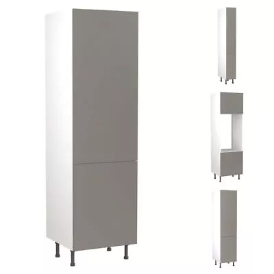 Kitchen Kit Cabinets Slab Tall Units Gloss Dust Grey Door & Soft Close Hinges • £223.65