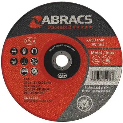 Abracs Phoenix Extra Thin Metal Cutting Discs 230mm X 1.8mm X 22mm PHET23018FI • £89.99