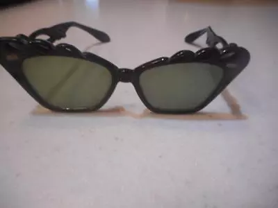 50s VINTAGE WILLSON  Black Cat Eye Sunglasses USA W/Spectrapurse Case • $149.99