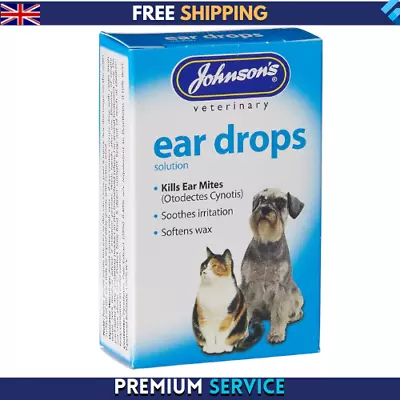 Veterinary Dog Drops Pet Cat Ear Mite Infection Treatment Clears Wax • £4.39