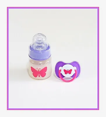 £12.65 • Buy Butterfly Themed Reborn/Silicone Formula Bottle & Matching Pacifier Set! 