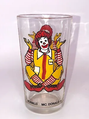 Vtg. 1970's RONALD MCDONALD 5  Promo Glass Clear Glass Tumbler McDonalds • $10