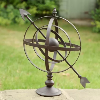 Metal Garden Ornament Armillary Sphere Sculpture Outside Lawn Globe Decoration • £69.99