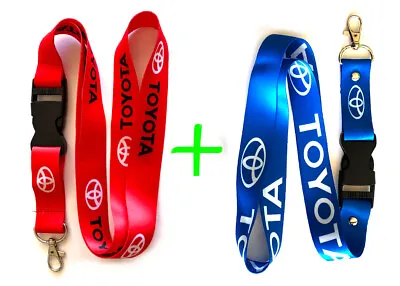 2x Lanyards TOYOTA 1 Inch X 22 Inch KeyChain ID Badge Cardholder Red/Blue • $15.99