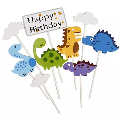  9 Pcs Cake Decorating Kids Party Cupcake Happy Birthday Top Hat • £7.18