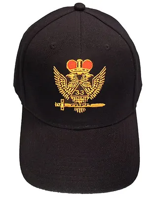 Masonic Baseball Cap - Standard Scottish Rite Wings UP Crown - 33rd Degree Hat • $20.99