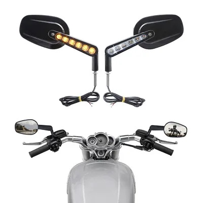 $52.99 • Buy Pair Muscle Rear View Mirrors LED Turn Signals Fit For Harley VROD V-Rod VRSCF