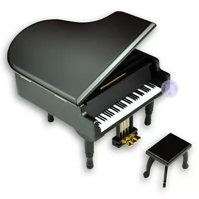 Black Wooden Piano Music Box With Sankyo Musical Movement (60 Tunes Option) • $76.99