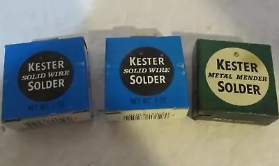 KESTER Metal Mender & Solid Wire Solder In Box Lot Of 3 Vintage • $12.99