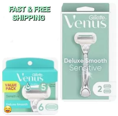 ❗️Lot  Gillette Venus Sensitive Extra Smooth 5 Blade 4 Refills Each X2=8+🆓️🪒❗ • $19.99