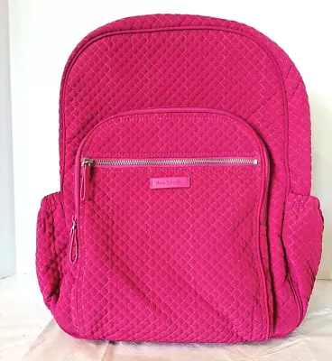 Vera Bradley Campus Backpack Computer Compartment Multi Pockets Raspberry #23064 • $59.90