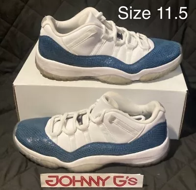 Size 11.5 - Nike Air Jordan 11 Retro Low Navy Snakeskin 2019 - CD6846-102 • $49.99