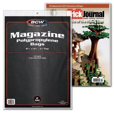 BCW Magazine Bags Polypropylene Sleeves & BCW Magazine Boards 100 CT. EA. COMBO • $33.95