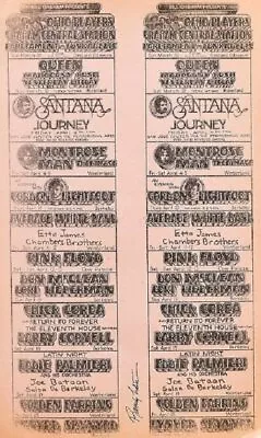 $174.75 • Buy Queen Pink Floyd Sanatana Concert Newspaper Double Handbill Randy Tuten Signe...