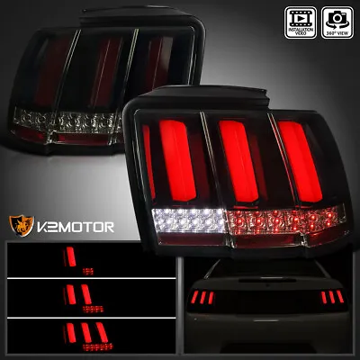 Black/Smoke Fits 1999-2004 Ford Mustang Tail Lights Sequential LED Signal Bar • $179.38