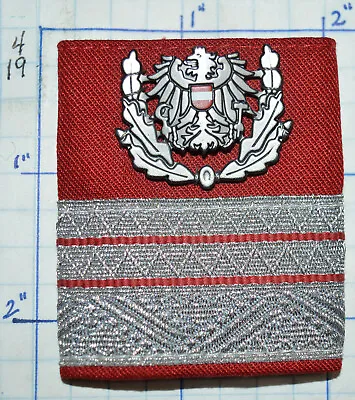 Austria Metal Coat Of Arms Red & Silver Fire? (one) Epulet • $5