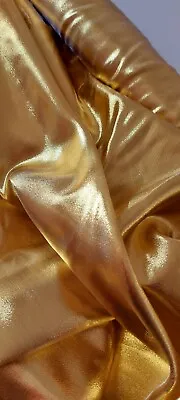 £4.25 • Buy Gold Metallic Paper Lame Fabric Lightweight 150cm Costumes Dancewear  Per Metre 