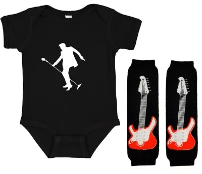 Elvis Presley Hound Dog Pose Infant Bodysuit Shirt Set Outfit • $16.46