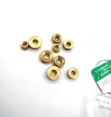 Vintage NOS Solid Brass Large Clock Bushings 6 Sizes 9 Pieces Clockmaker Stock • $15.99