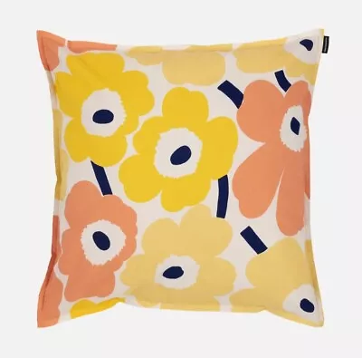 Marimekko Yellow Orange Pieni Unikko Pillow Case Cushion Cover 20x20  Finland • $65