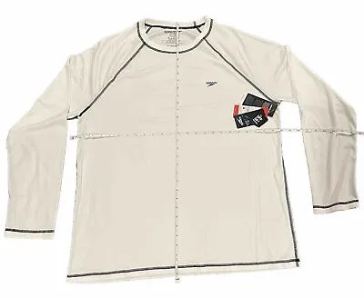 Speedo Men's Uv Easy Swim Shirt Long Sleeve XL NWT White • $9.99