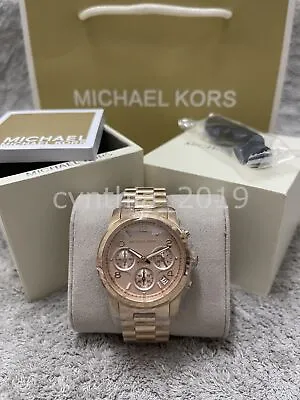 New Michael Kors MK5128 Runway Rose Gold Stainless Steel 38mm Women's Watch • $90