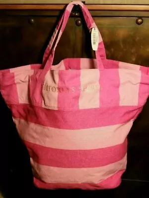 Victoria's Secret Pink Striped Tote Bag *Great For Shopping - Beach - Crafts NWT • $14.99