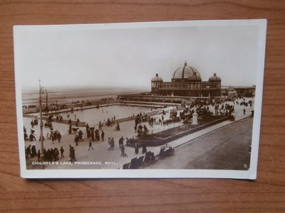 £2.50 • Buy Rhyl Denbighshire - Children's Lake/Promenade - Real Photo Postcard (114)