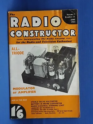 Vintage The Radio Constructor Magazine -  June 1954 Vol 7 # 11  • £1.50