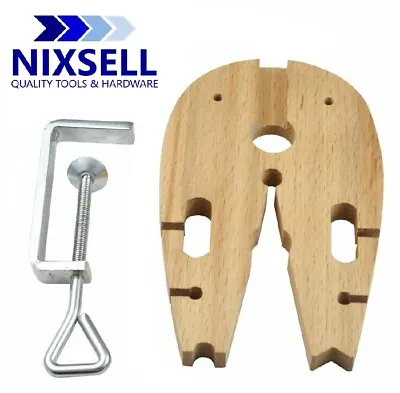 £11.99 • Buy Hardwood Bench Pin Vice Clamp Jewellers Advanced Sawing V Slot Large Nixsell