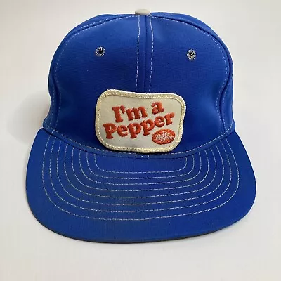 Vintage Blue Dr. Pepper I’m A Pepper MLB Snapback Hat Baseball Cap 6 5/8-7 1/4 • $56.24