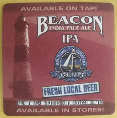 BEACON INDIA PALE ALE IPA Beer COASTER MAT Lighthouse Brwy Victoria BC CANADA • $3.55