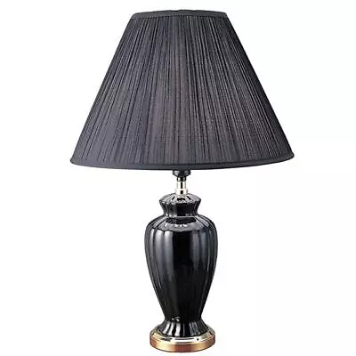 Ore Furniture 6118BK 26 In. Ceramic Table Lamp - Black • $74.35