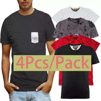 4 Pcs Bulk Soft And Comfortable Plain Cotton T-Shirts With Crewneck • $14.94