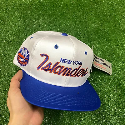 NWT Vintage 90s New York Islanders Sports Specialties Script Snapback Hat Cap • $150