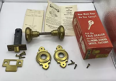 Vintage Yale AR331 Brass AY22  USA Door Knob Latch Set NEW! • $50